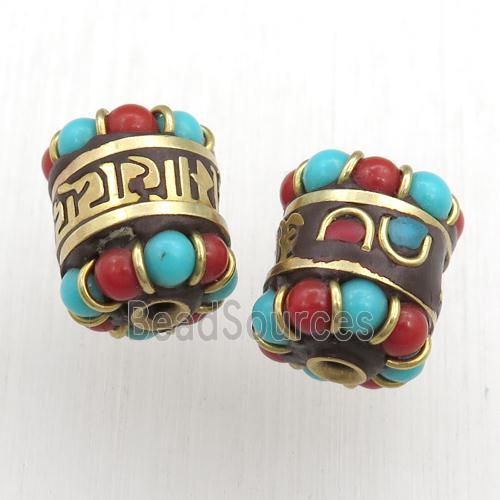 tibetan tube beads, brass