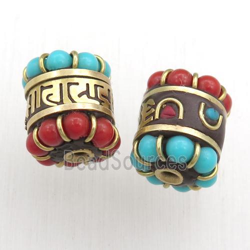 tibetan tube beads, brass