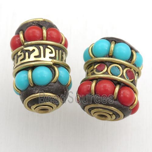 tibetan tube beads, brass