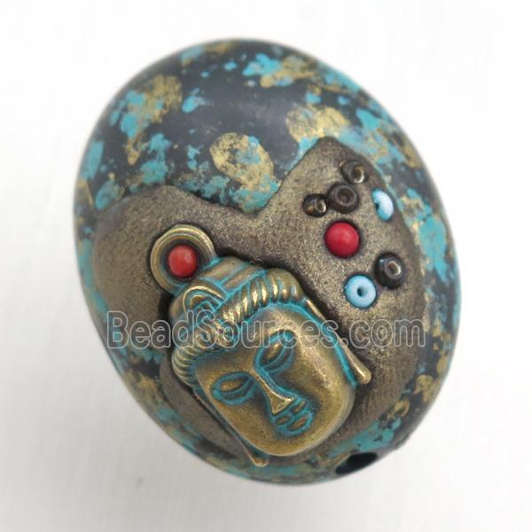 tibetan style buddha beads, brass