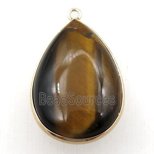 Tiger eye stone teardrop pendant