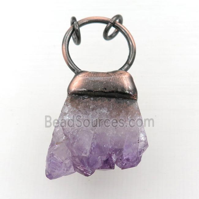 Amethyst Druzy pendant, antique red