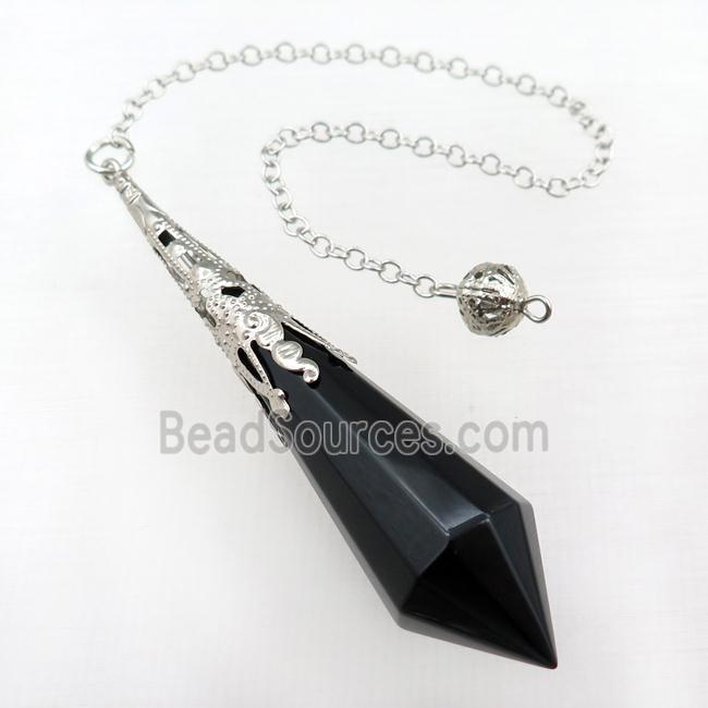 black onyx agate pendulum pendant