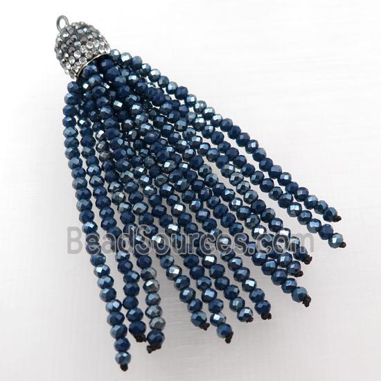 Tassel pendant with crystal glass