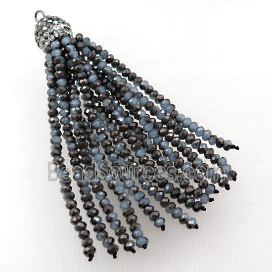 Tassel pendant with crystal glass