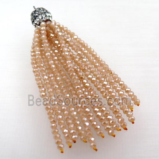 Tassel pendant with champagne crystal glass