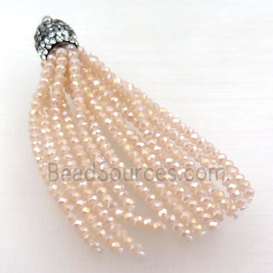 Tassel pendant with champagne crystal glass