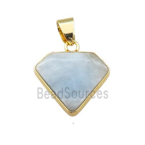 blue Aquamarine diamond pendant