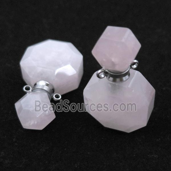 Rose Quartz perfume bottle pendant