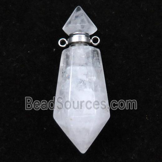 clear quartz perfume bottle pendant