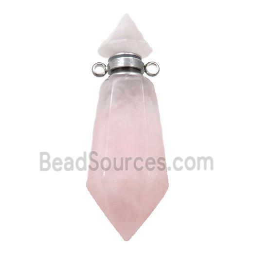 Rose Quartz perfume bottle pendant