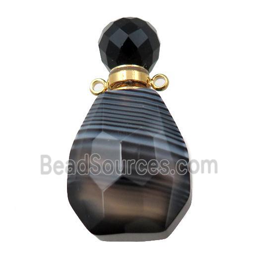 black striped Agate perfume bottle pendant