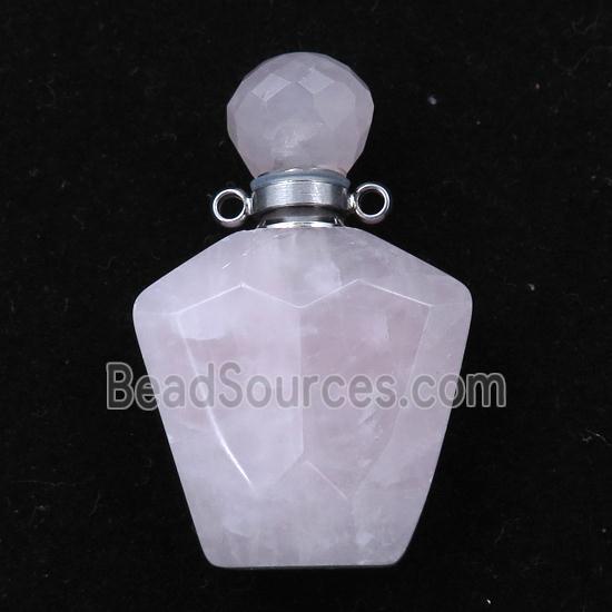 Rose Quartz perfume bottle pendant