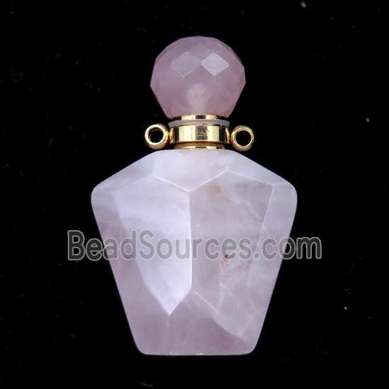 Rose Quartz perfume bottle pendant