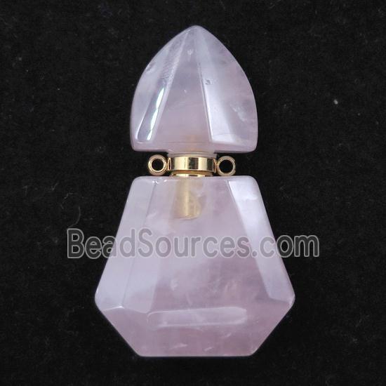 Rose Quartz perfume bottle pendant