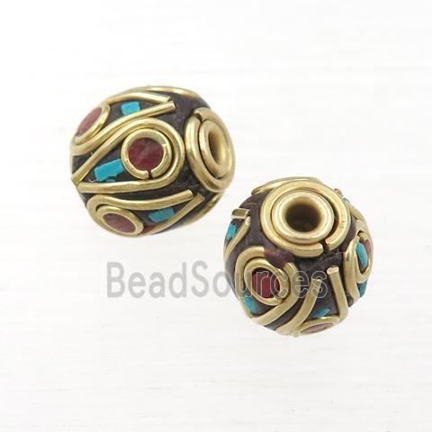 tibetan style brass round beads