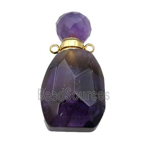 Amethyst perfume bottle, gold plated