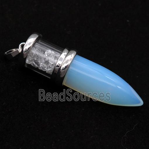 white Opalite bullet pendant