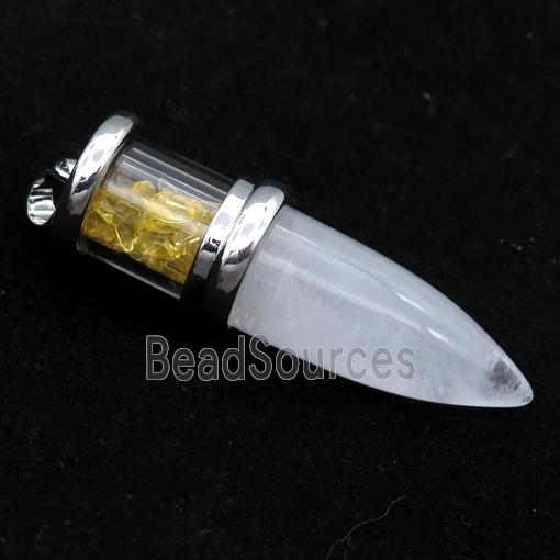 Crystal Quartz bullet pendant