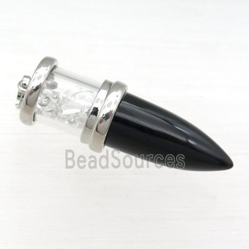 black Onyx Agate bullet pendant