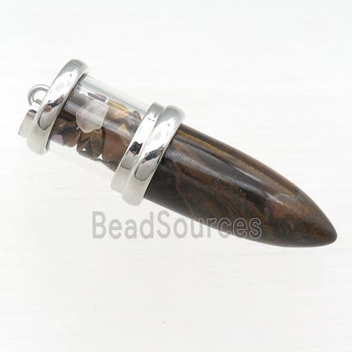 Tiger eye stone bullet pendant