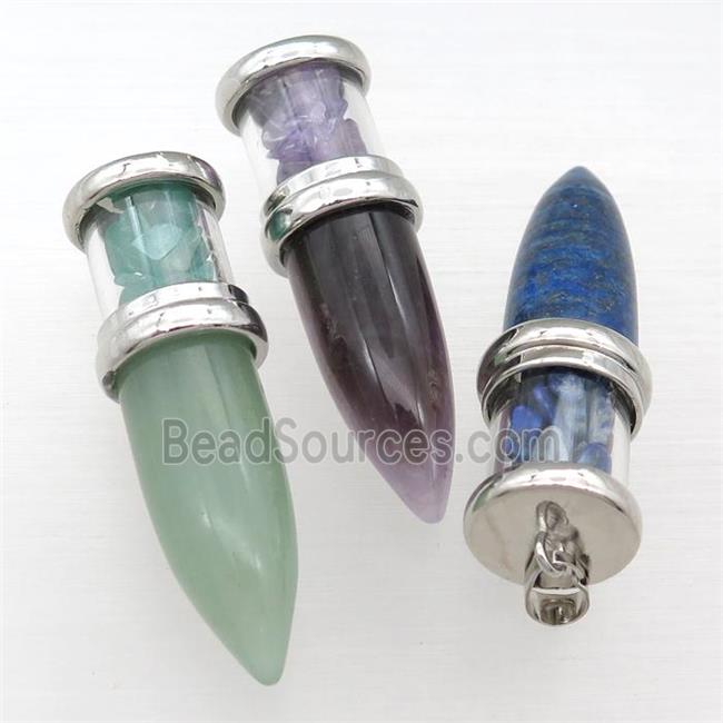 mixed Gemstone bullet pendant