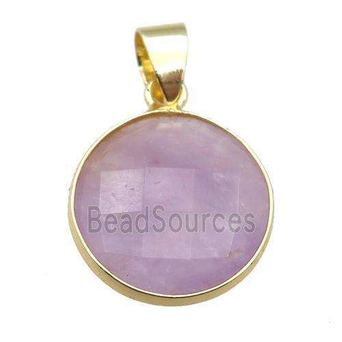 purple Amethyst circle pendant