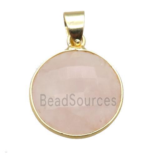 Rose Quartz circle pendant