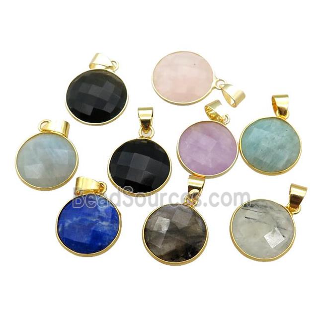 mix Gemstone circle pendant