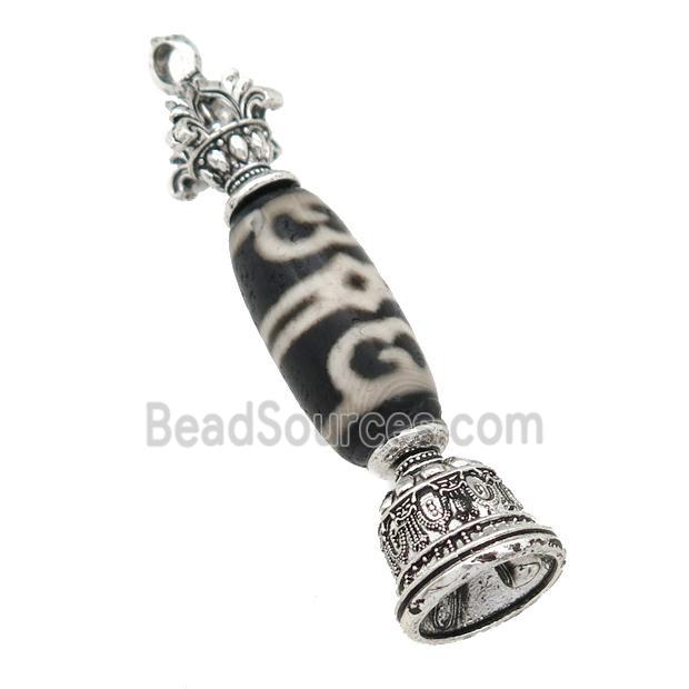 tibetan style Agate pendant, antique silver