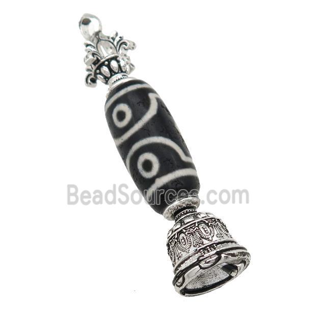 tibetan style Agate pendant, antique silver