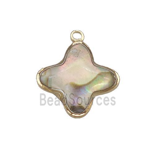 Abalone Shell colover pendant, gold plated