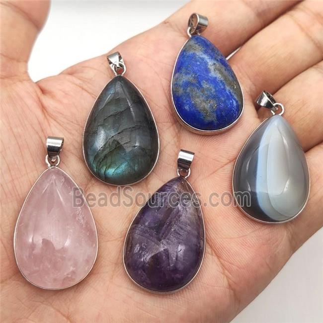 mix Gemstone Teardrop Pendant