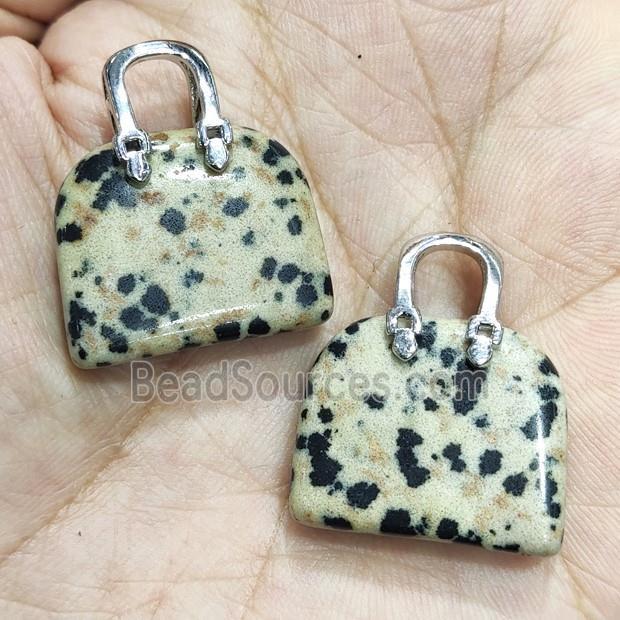 Dalmatian Jasper Bag Charm Pendant