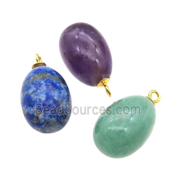 mix Gemstone egg pendant