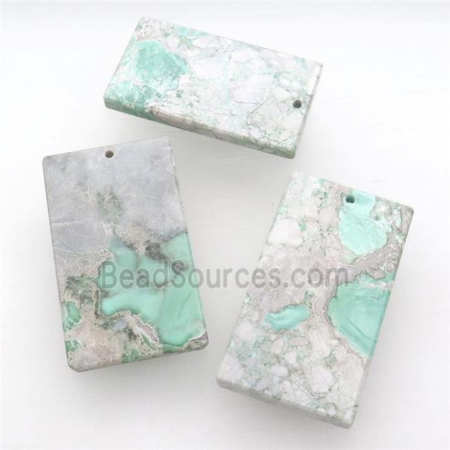 green Apple Jasper pendant, rectangle