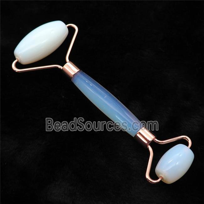 white Opalite Roller GuaSha Massage Tools, rose gold