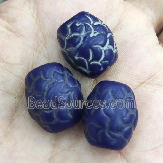 blue Lampwork Beads, rondelle