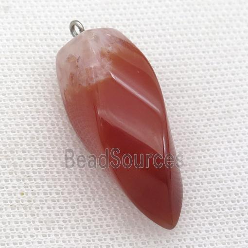 red Agate twist pendant