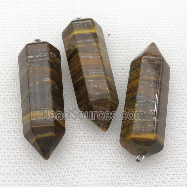 Tiger eye stone bullet pendant