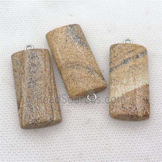 Picture Jasper rectangle pendant