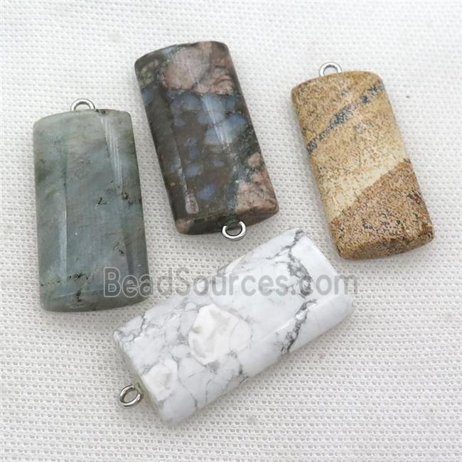 mix Gemstone rectangle pendant