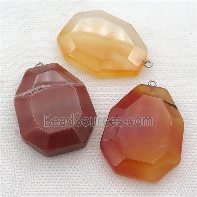 red Carnelian Agate slice pendant