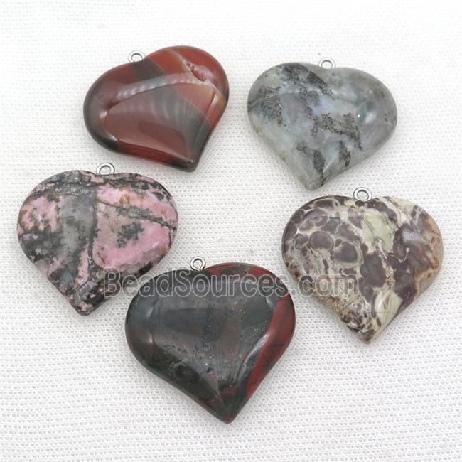 mix Gemstone heart pendant