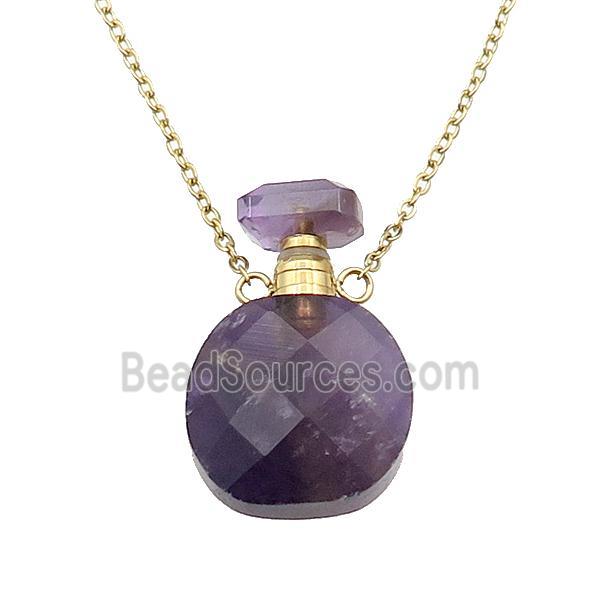 purple Amethyst perfume bottle Necklace