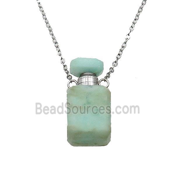 green Chrysoprase perfume bottle Necklace