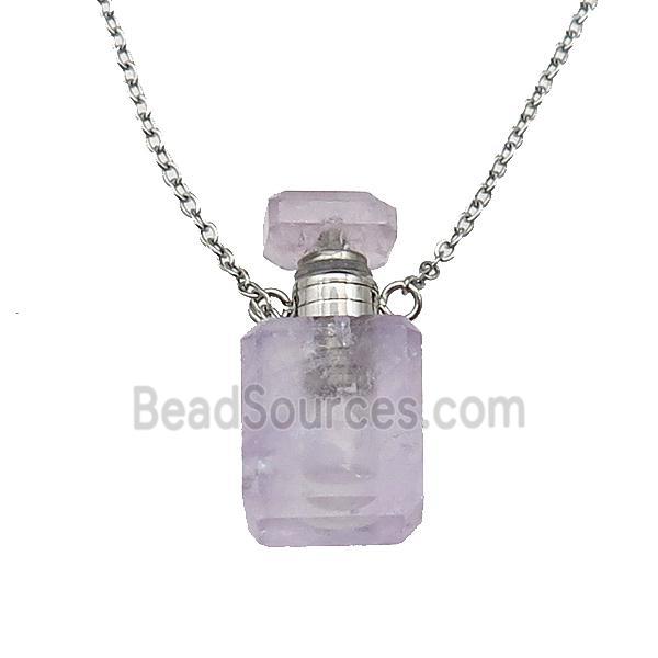 Amethyst perfume bottle Necklace