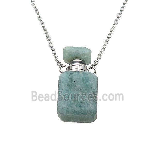 green Amazonite perfume bottle Necklace