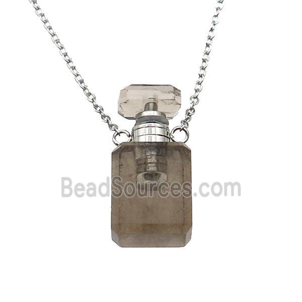 Smoky Quartz perfume bottle Necklace