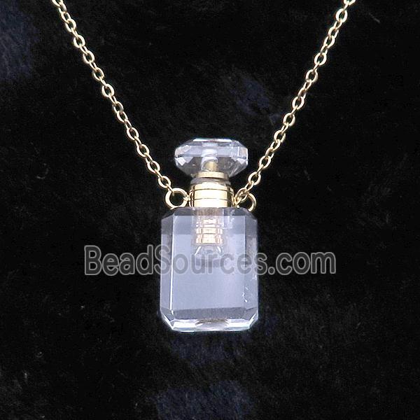 Clear Quartz perfume bottle Necklace